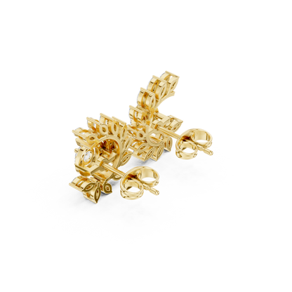 Soravelle Floral Marquise Crest Studs