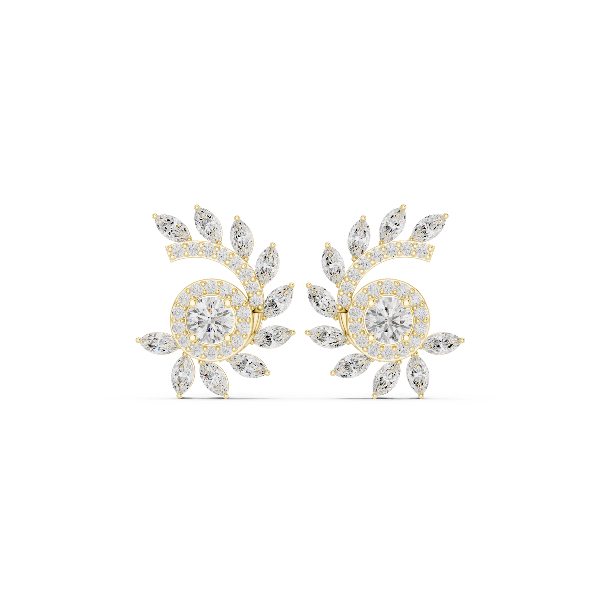 Soravelle Floral Marquise Crest Studs