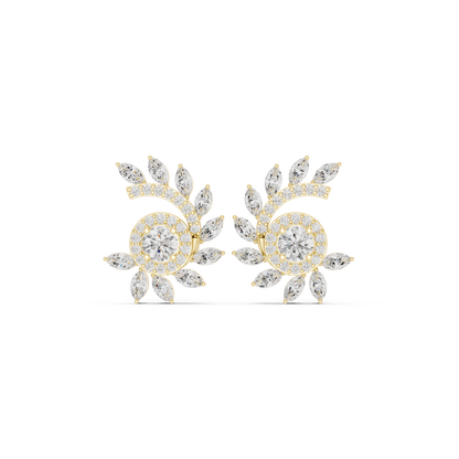 Soravelle Floral Marquise Crest Studs