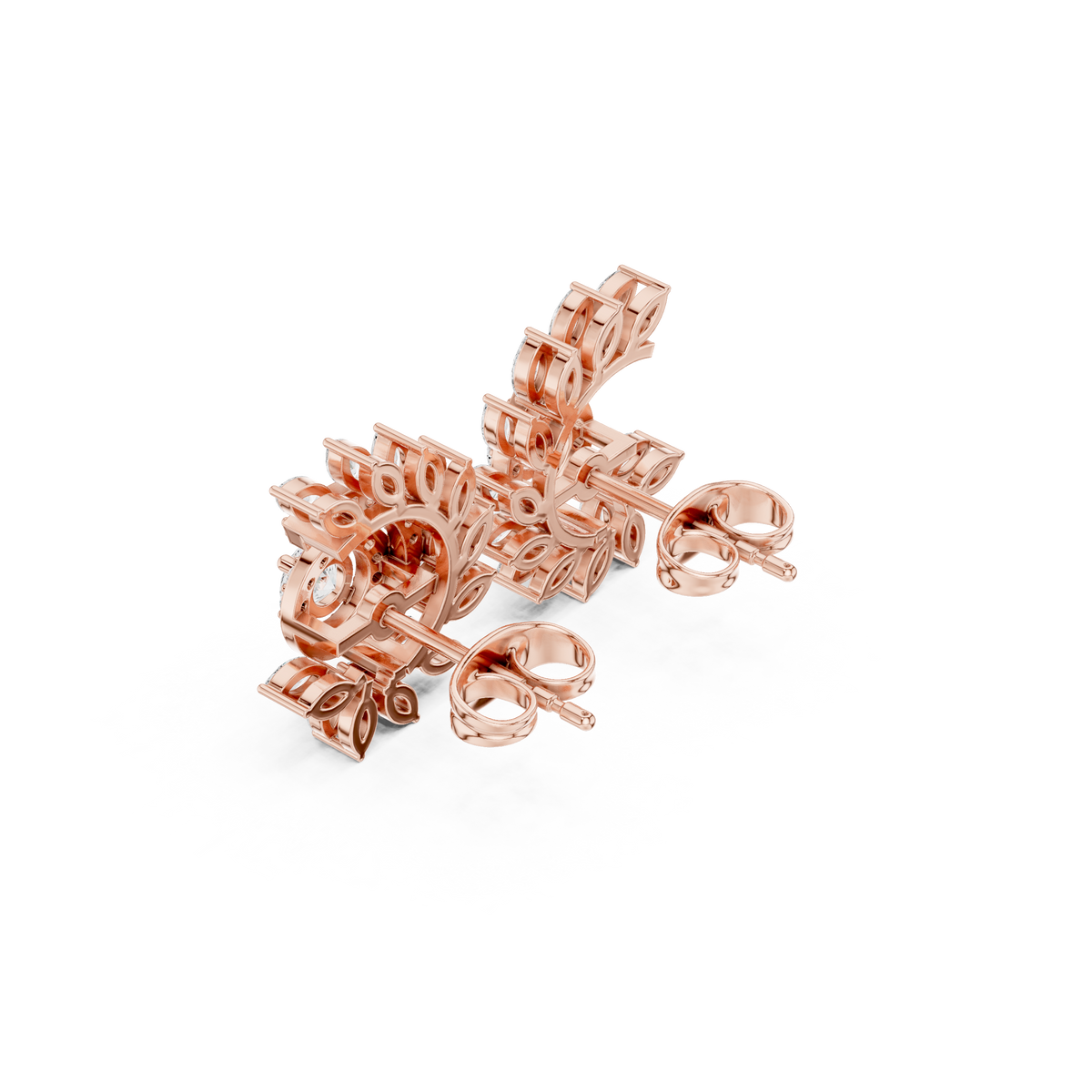 Soravelle Floral Marquise Crest Studs