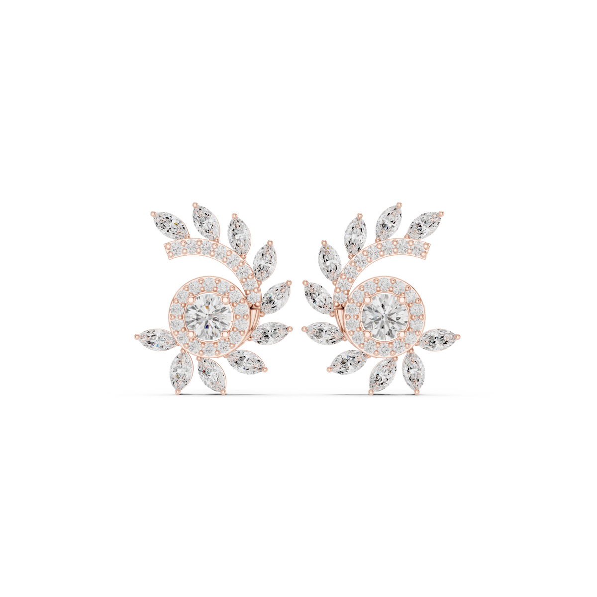 Soravelle Floral Marquise Crest Studs