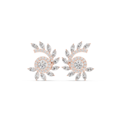 Soravelle Floral Marquise Crest Studs