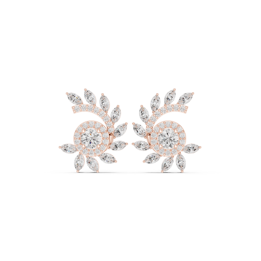 Soravelle Floral Marquise Crest Studs