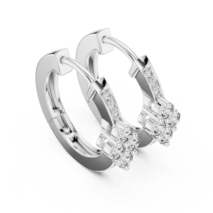 Liorenne Floral Cluster Diamond Hoops