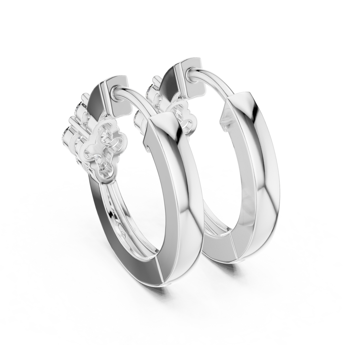 Liorenne Floral Cluster Diamond Hoops