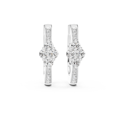 Liorenne Floral Cluster Diamond Hoops
