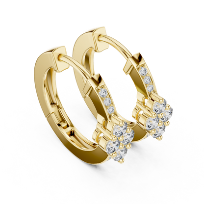 Liorenne Floral Cluster Diamond Hoops