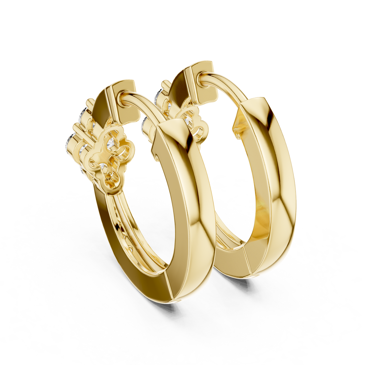 Liorenne Floral Cluster Diamond Hoops
