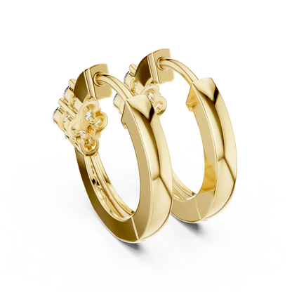 Liorenne Floral Cluster Diamond Hoops
