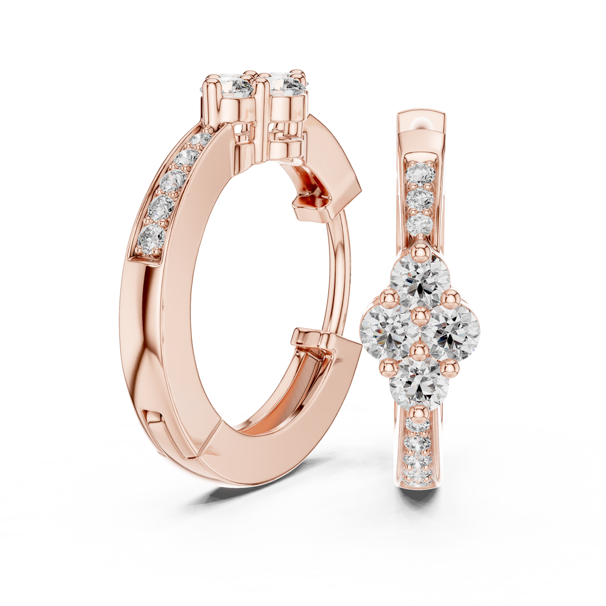 Liorenne Floral Cluster Diamond Hoops