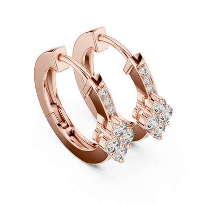 Liorenne Floral Cluster Diamond Hoops