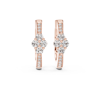 Liorenne Floral Cluster Diamond Hoops
