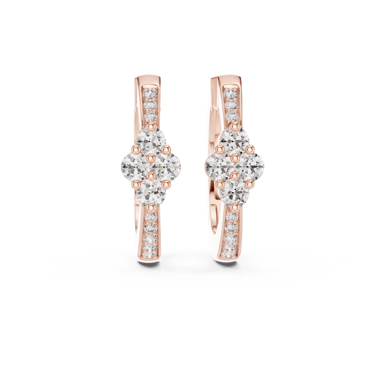 Liorenne Floral Cluster Diamond Hoops