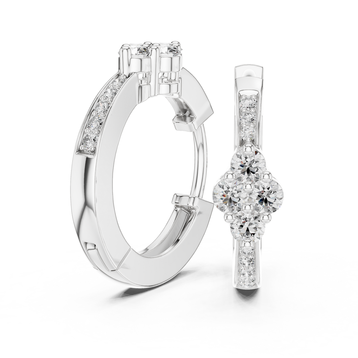 Liorenne Floral Cluster Diamond Hoops