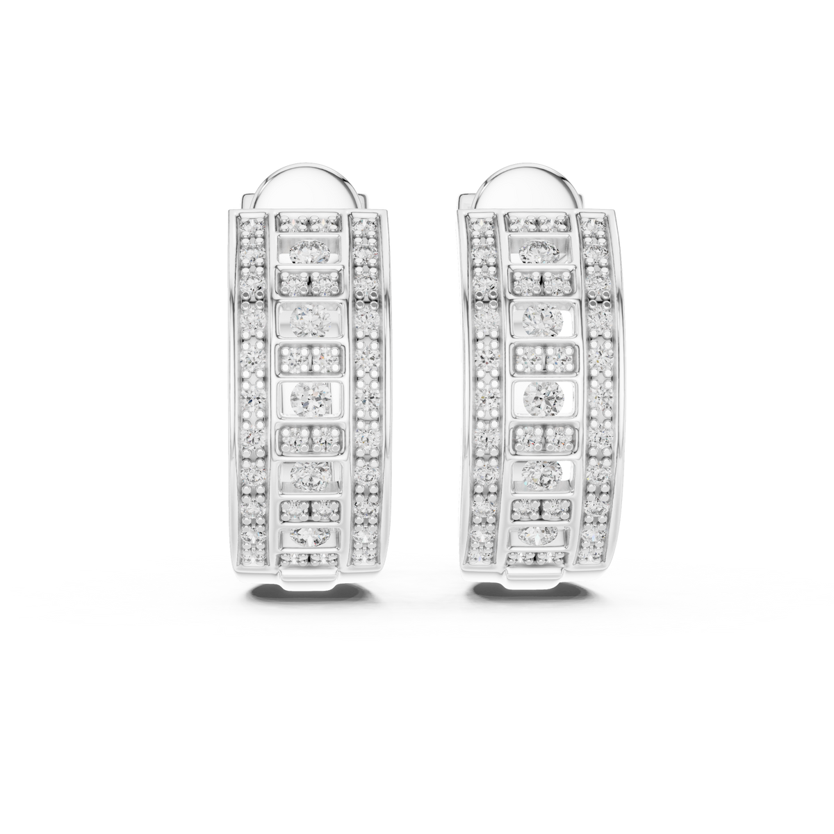 Varellia Triple Pavé Rectangle Hoops