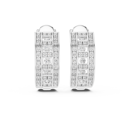 Varellia Triple Pavé Rectangle Hoops