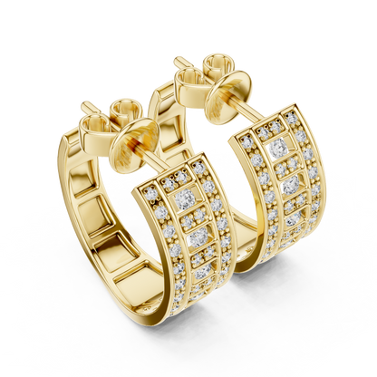 Varellia Triple Pavé Rectangle Hoops