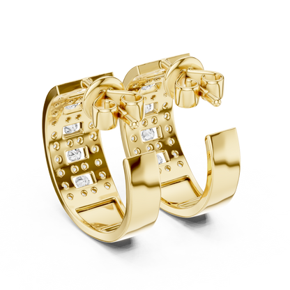 Varellia Triple Pavé Rectangle Hoops