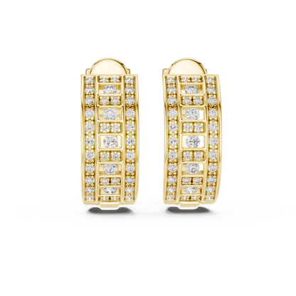 Varellia Triple Pavé Rectangle Hoops
