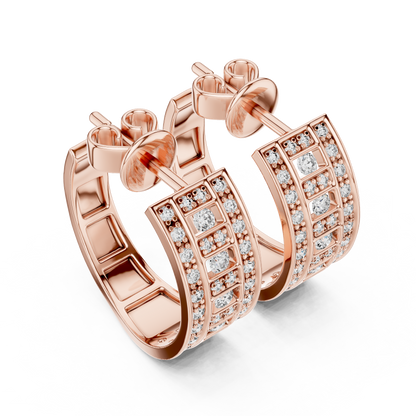 Varellia Triple Pavé Rectangle Hoops