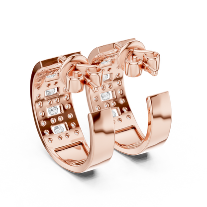 Varellia Triple Pavé Rectangle Hoops