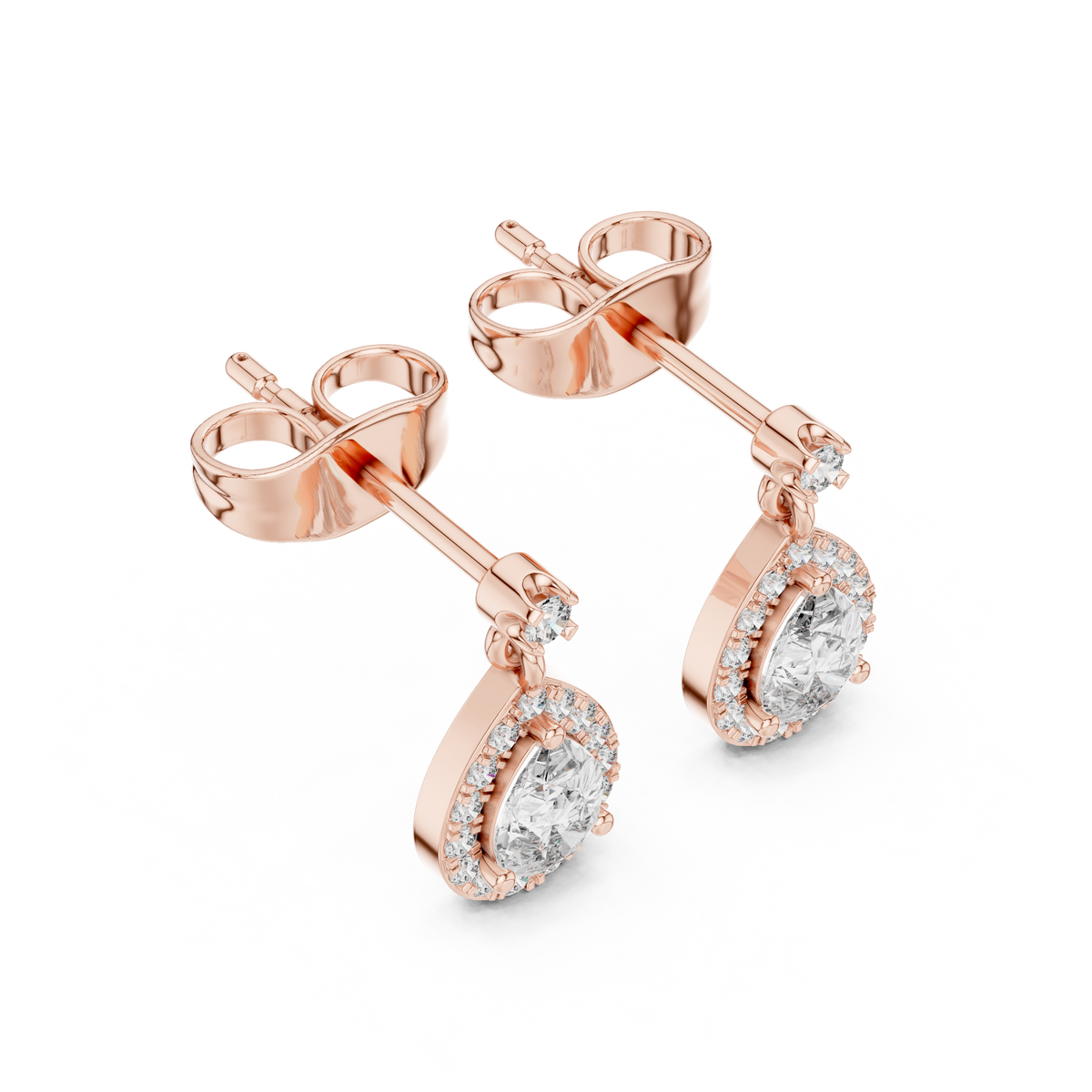 Mirelisse Pear Halo Diamond Drops