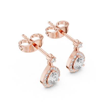 Mirelisse Pear Halo Diamond Drops