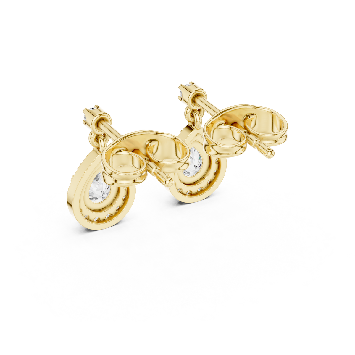 Mirelisse Pear Halo Diamond Drops