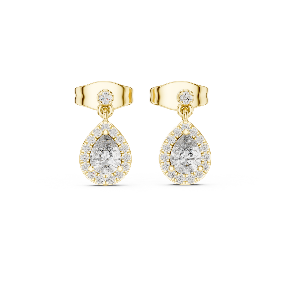 Mirelisse Pear Halo Diamond Drops