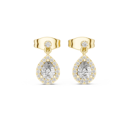 Mirelisse Pear Halo Diamond Drops
