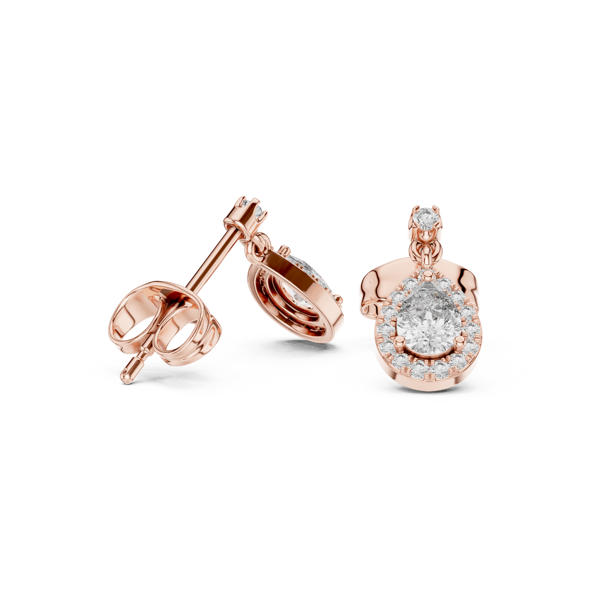 Mirelisse Pear Halo Diamond Drops