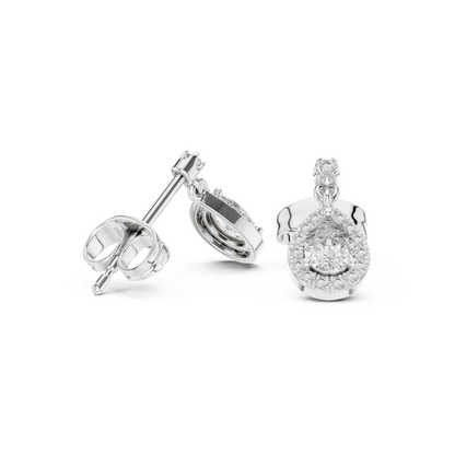 Mirelisse Pear Halo Diamond Drops