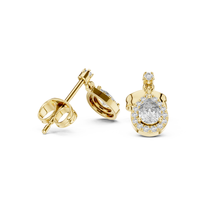 Mirelisse Pear Halo Diamond Drops