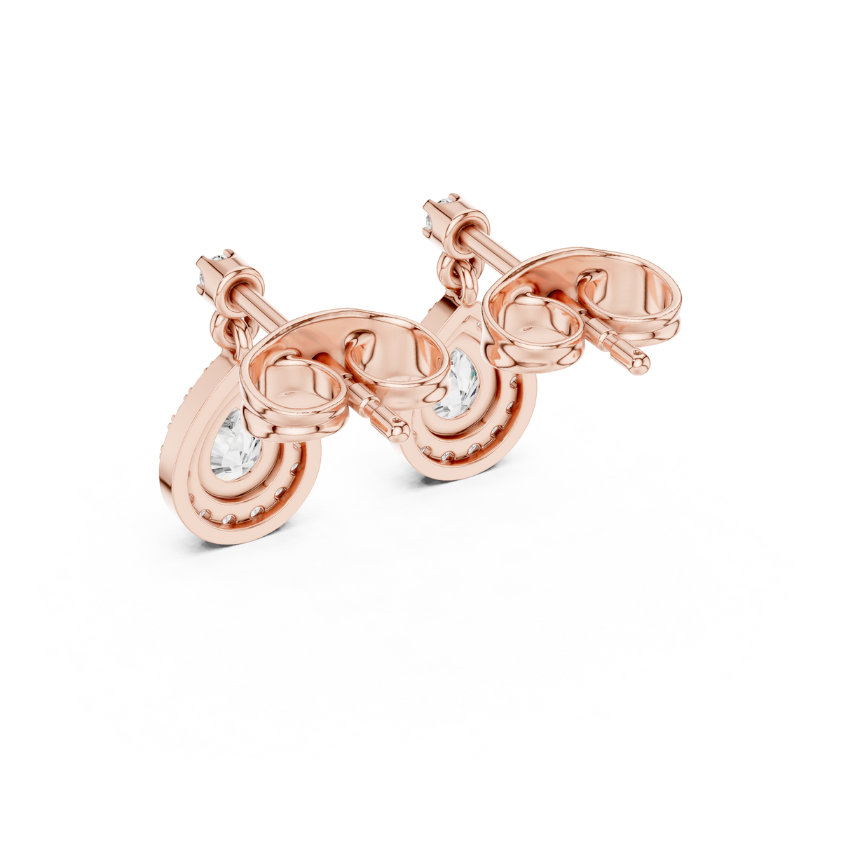 Mirelisse Pear Halo Diamond Drops
