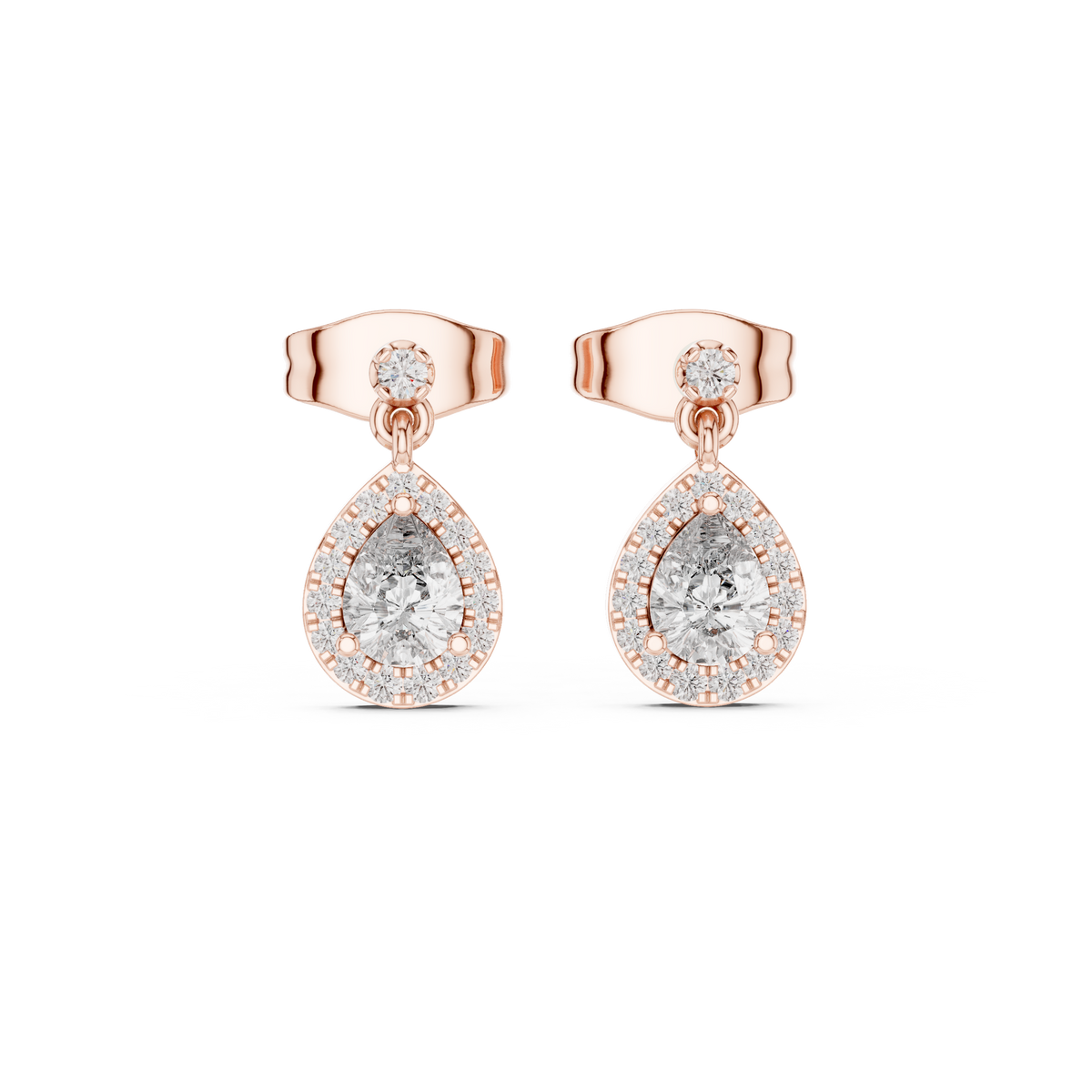 Mirelisse Pear Halo Diamond Drops