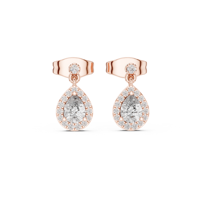 Mirelisse Pear Halo Diamond Drops