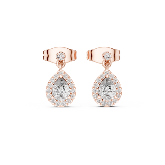 Mirelisse Pear Halo Diamond Drops