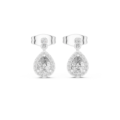 Mirelisse Pear Halo Diamond Drops