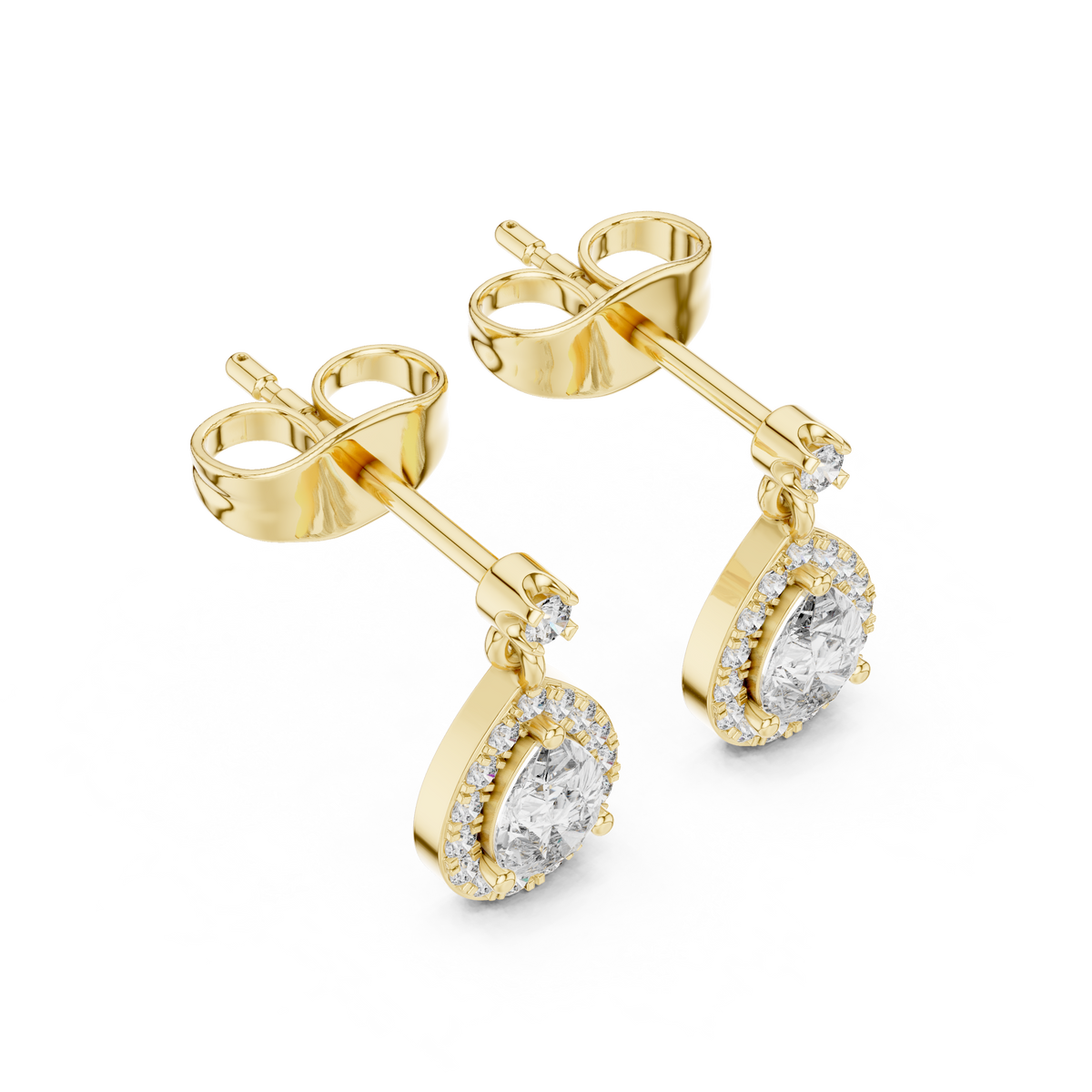 Mirelisse Pear Halo Diamond Drops
