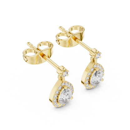 Mirelisse Pear Halo Diamond Drops