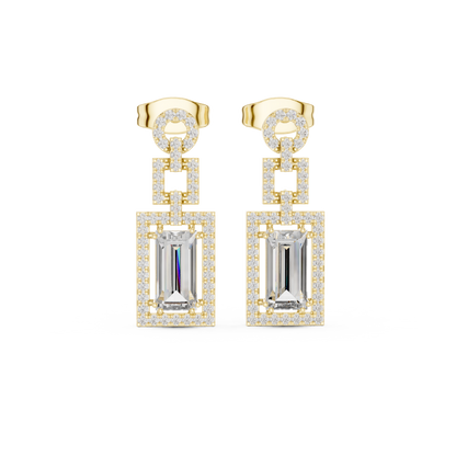 Sorvielle Emerald-Cut Link Drop Earring