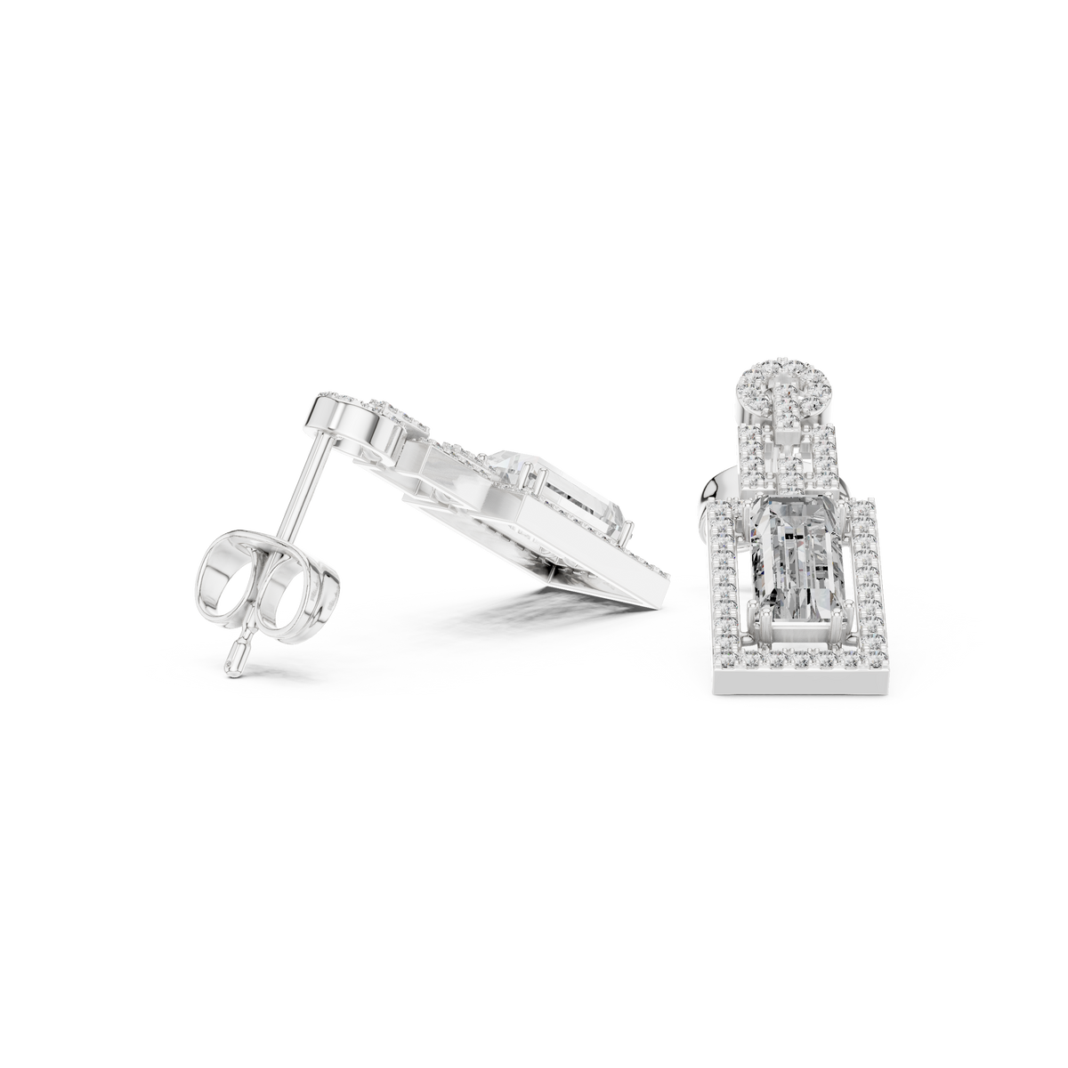 Sorvielle Emerald-Cut Link Drop Earring