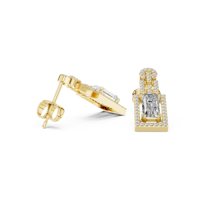 Sorvielle Emerald-Cut Link Drop Earring