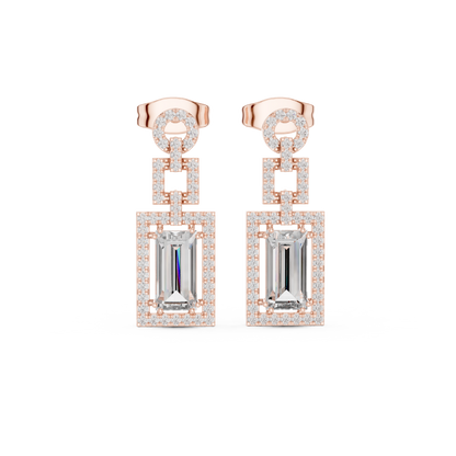 Sorvielle Emerald-Cut Link Drop Earring