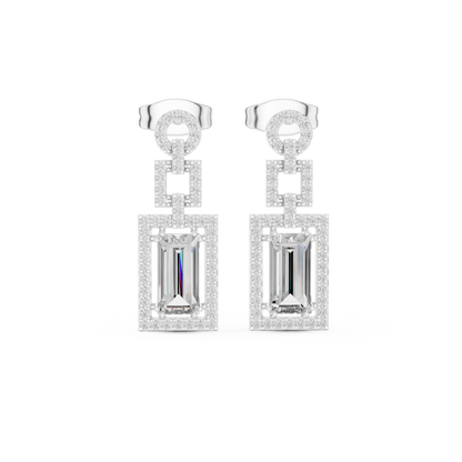 Sorvielle Emerald-Cut Link Drop Earring