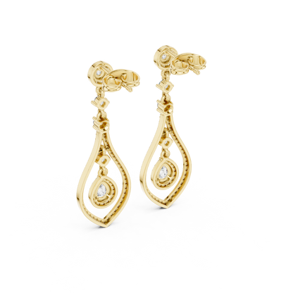 Aurevella Pear Loop Diamond Drops