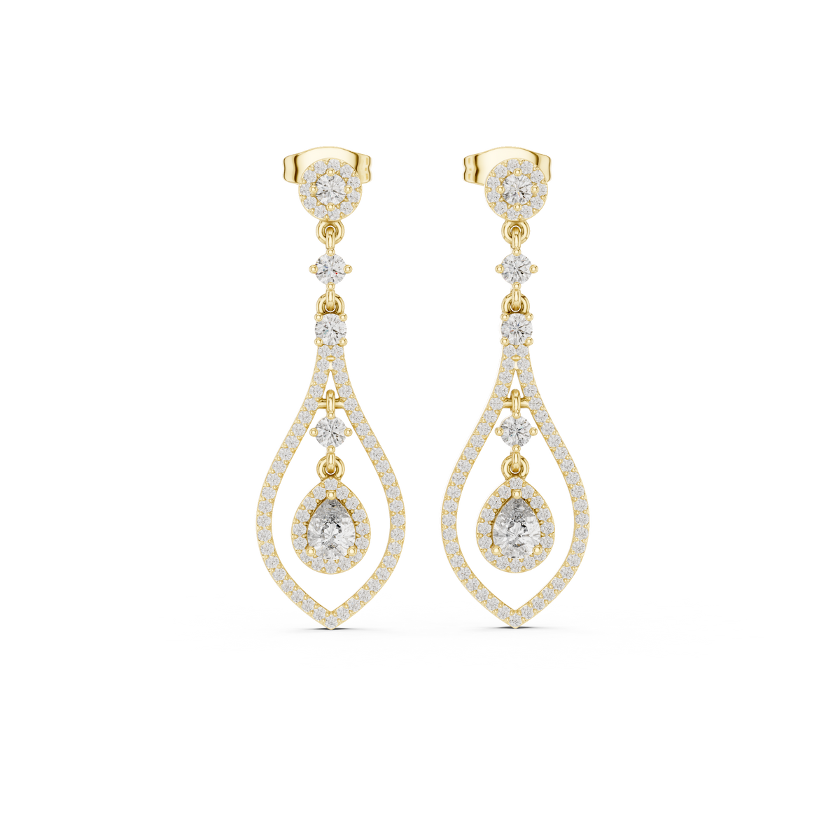 Aurevella Pear Loop Diamond Drops