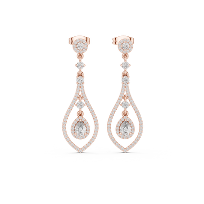 Aurevella Pear Loop Diamond Drops