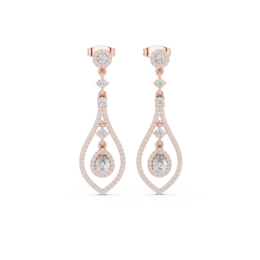 Aurevella Pear Loop Diamond Drops