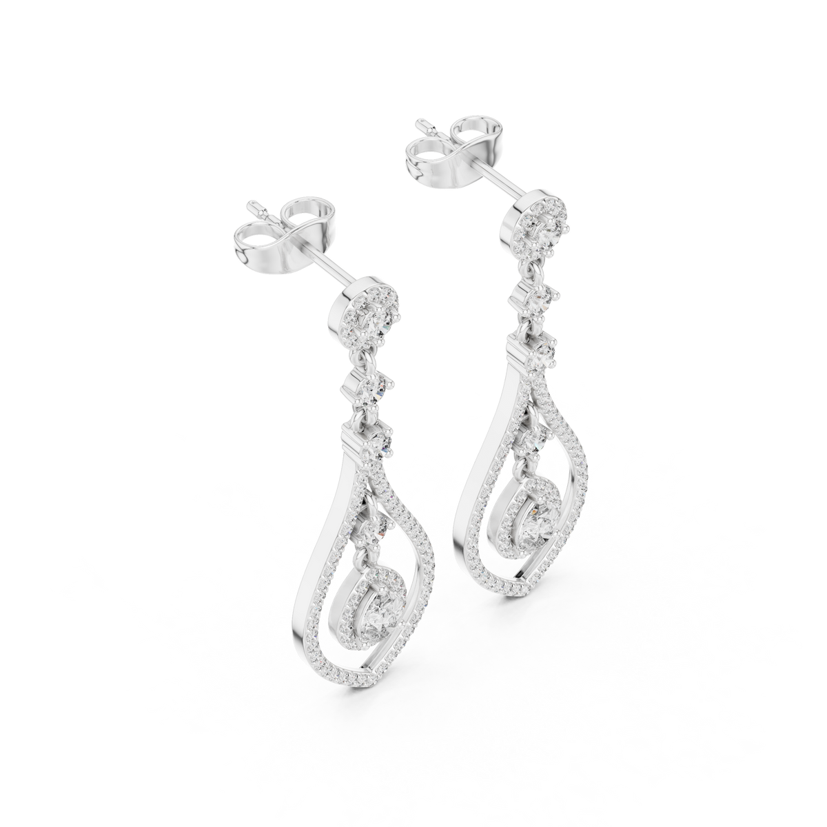 Aurevella Pear Loop Diamond Drops
